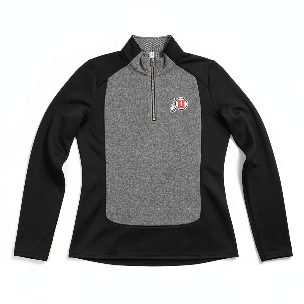 Under Armour Gray and Black ColdGear Textured Zip Jacket